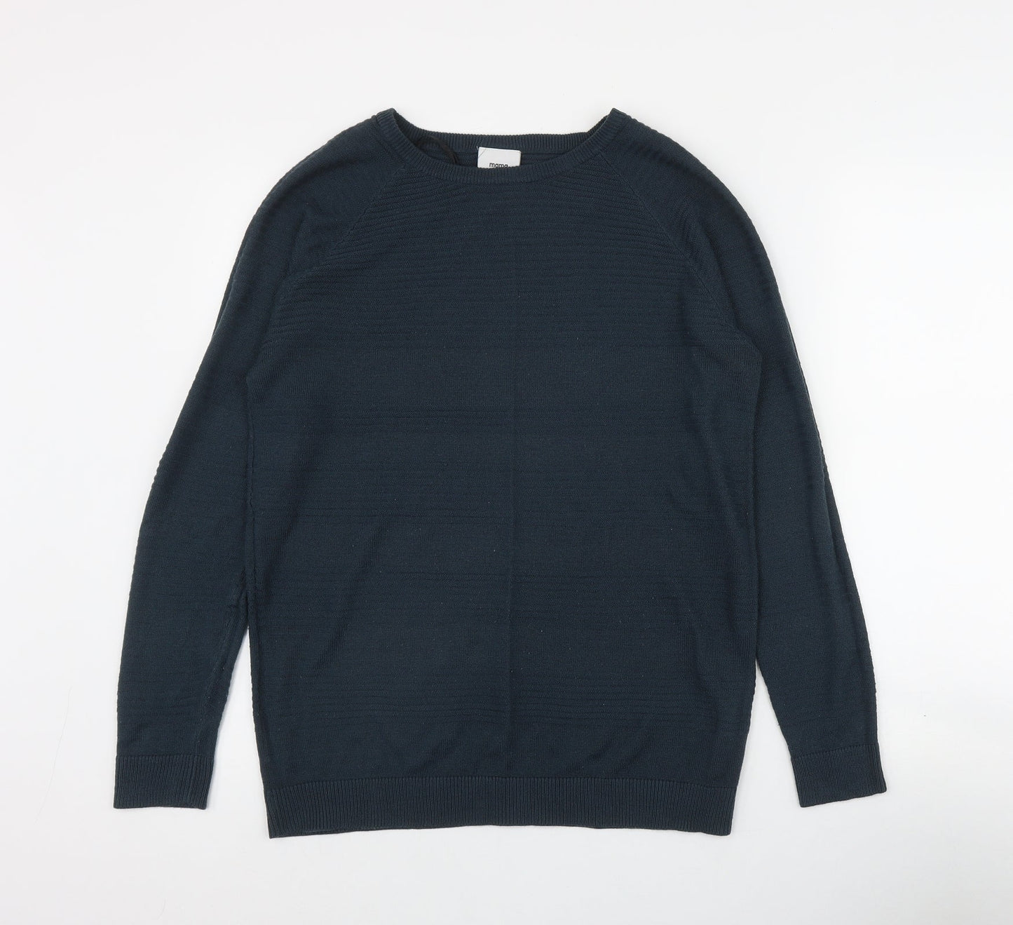 Mamalicious Womens Blue Round Neck  Acrylic Pullover Jumper Size L