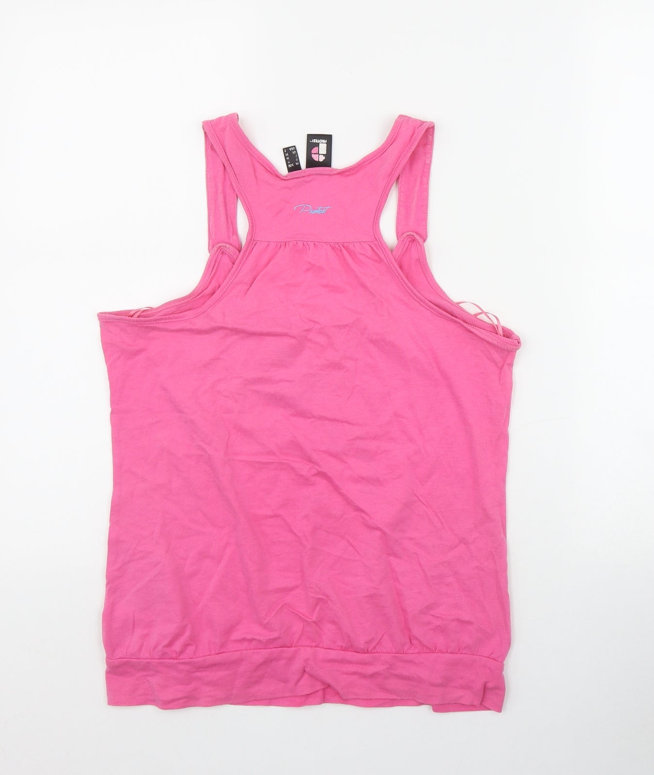 Protest Womens Pink  Cotton Basic Tank Size 10 Scoop Neck