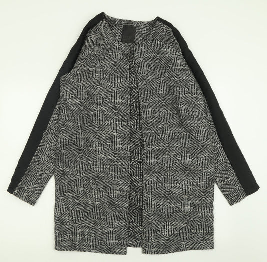 Minus Womens Black Geometric  Jacket Blazer Size 10