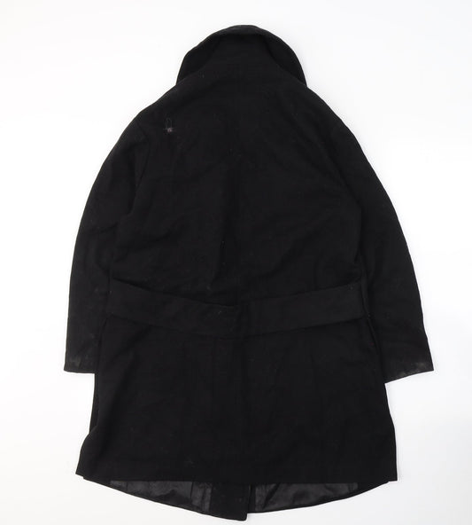 ASOS Womens Black   Pea Coat Coat Size 4  Button
