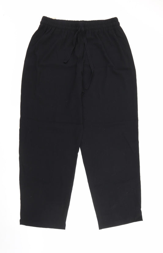 Vent des Bois Womens Black  Polyester Trousers  Size 16 L29 in Regular Tie