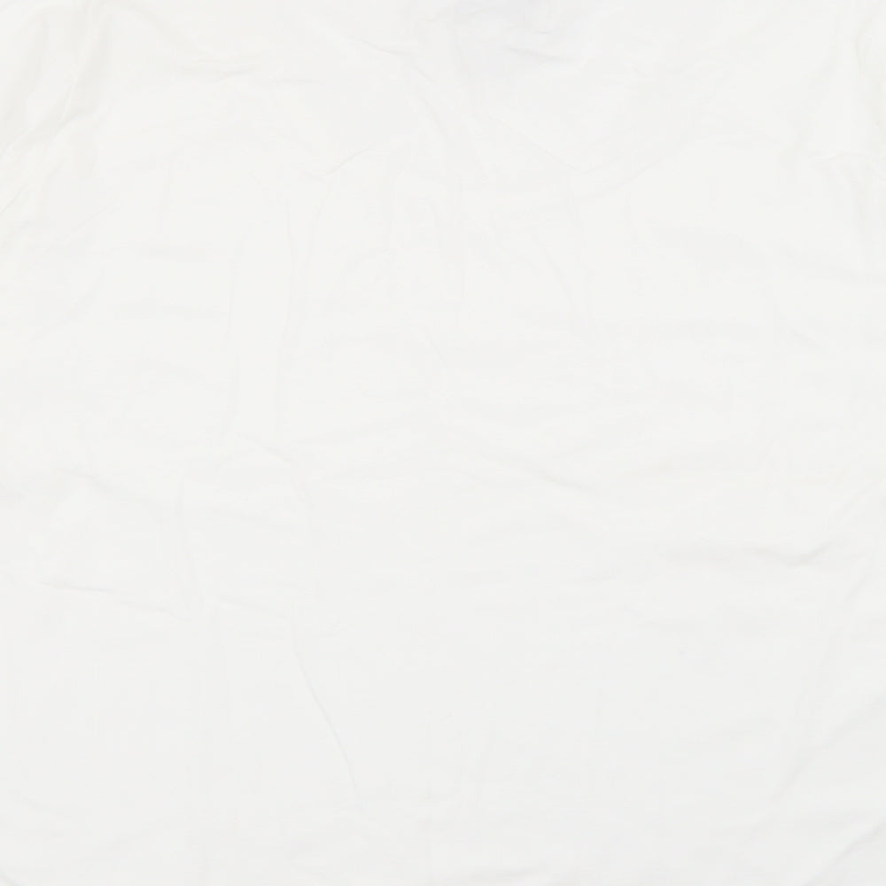 Stle Inc Womens White Scoop Neck  Cotton Pullover Jumper Size L