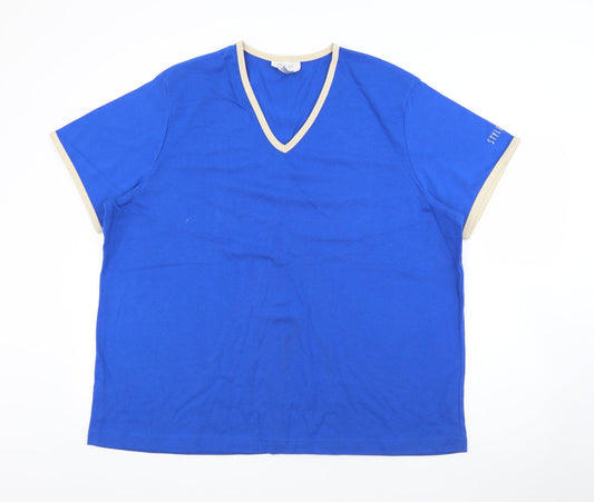 Style Inc Womens Blue  Cotton Basic T-Shirt Size 2XL V-Neck