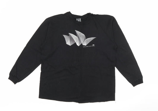 Sydney Opera House Womens Black  Cotton Pullover Sweatshirt Size XL