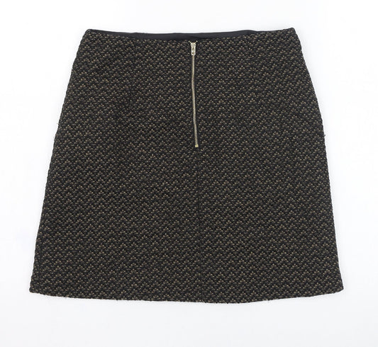 Marks and Spencer Womens Black  Polyester Straight & Pencil Skirt Size 8   Zip