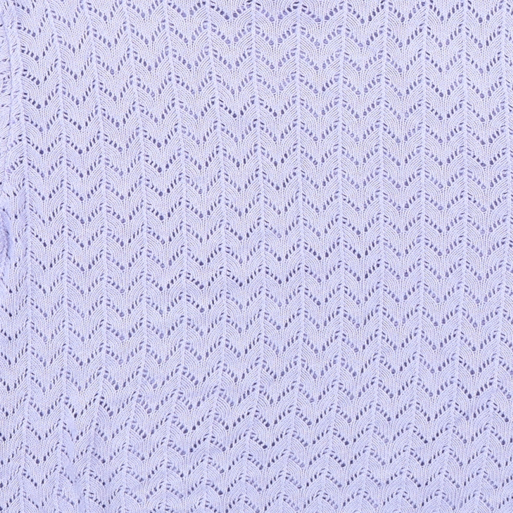 Monique Womens Purple Round Neck  Cotton Pullover Jumper Size M