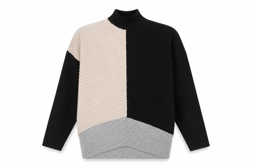 River Island Womens Black Mock Neck  Viscose Pullover Jumper Size XS   - Beige