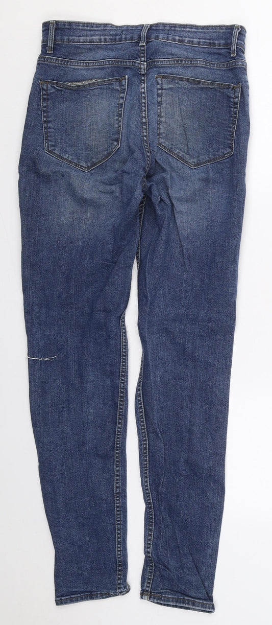 New Look Mens Blue  Cotton Skinny Jeans Size 32 L30 in Regular Button