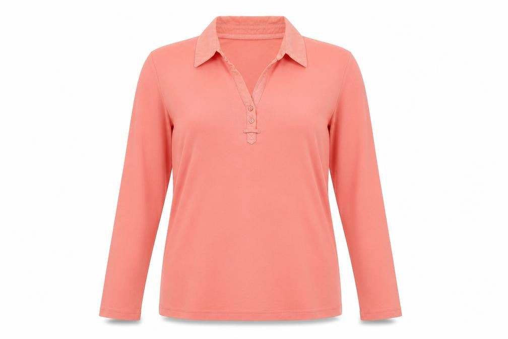 Bonmarché Womens Pink  Polyester Basic Polo Size L Collared