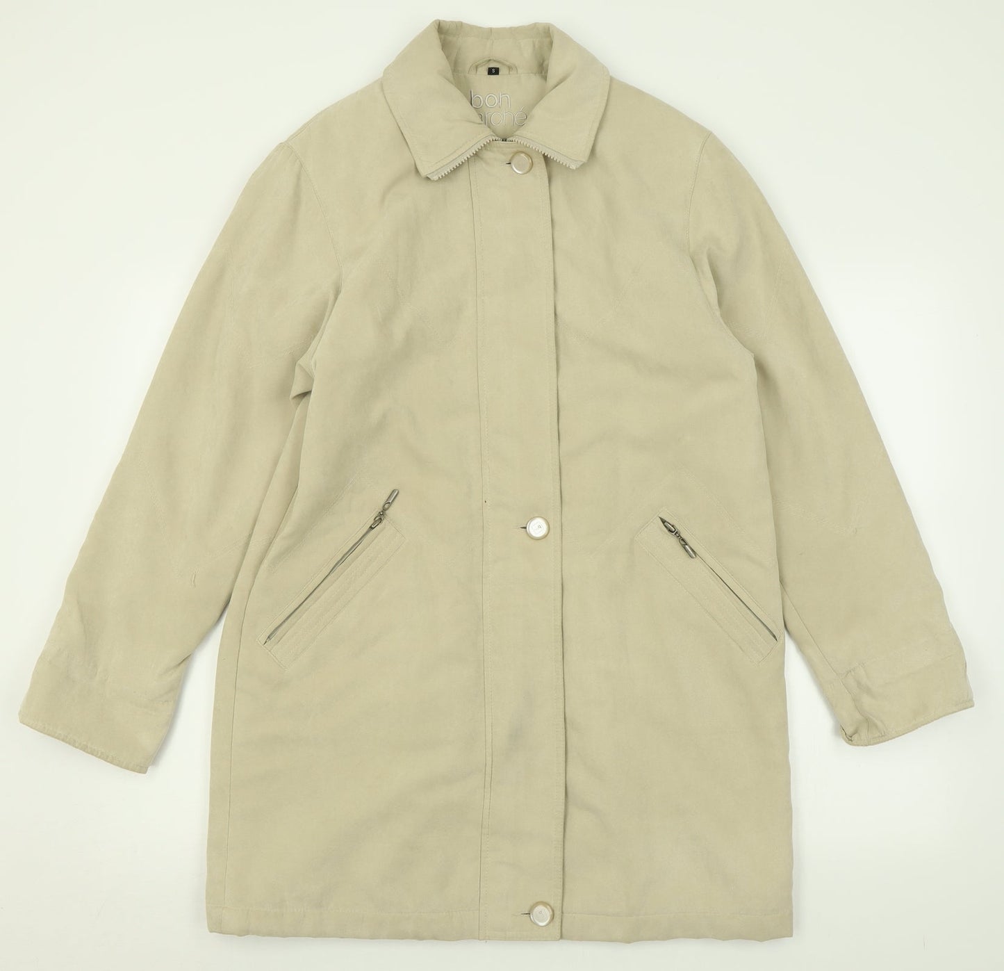 bonmarch Mens Beige   Jacket Coat Size S  Zip