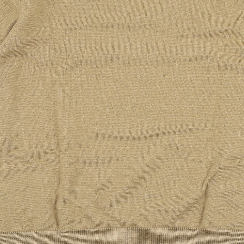 Gap Mens Beige V-Neck  Wool Pullover Jumper Size M