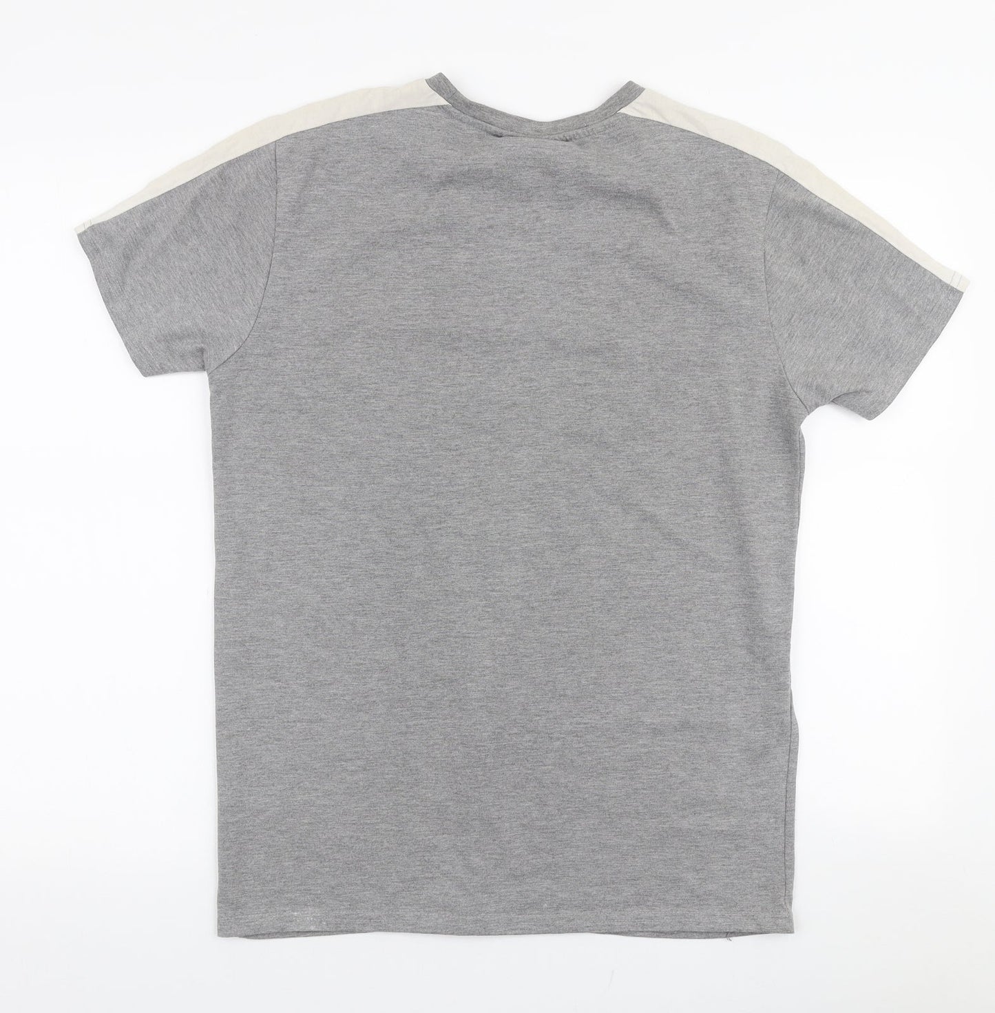 Closure  Mens Grey  Polyester  T-Shirt Size S Round Neck