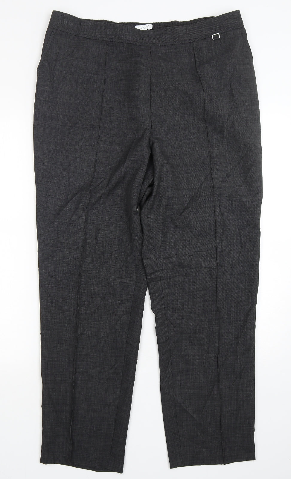 Marks and Spencer Womens Grey  Polyester Trousers  Size 16 L29 in Regular