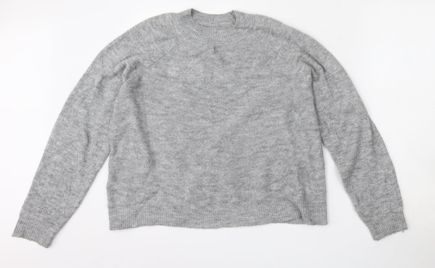 ASOS Womens Grey Mock Neck  Acrylic Pullover Jumper Size 10