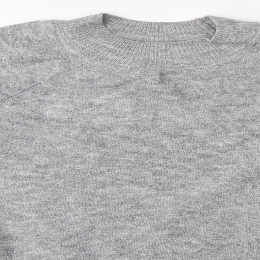 ASOS Womens Grey Mock Neck  Acrylic Pullover Jumper Size 10