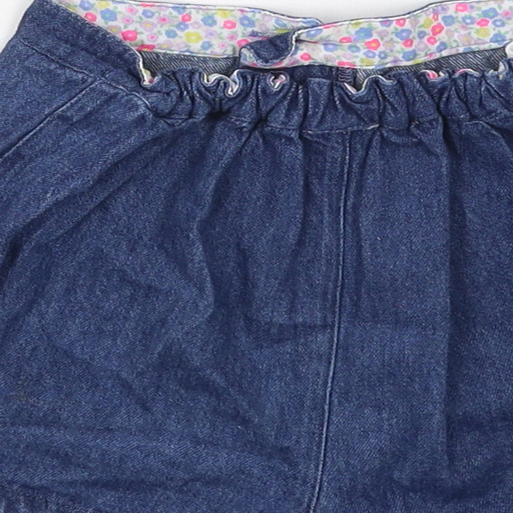 Marks and Spencer Girls Blue  Cotton Mom Shorts Size 4-5 Years  Regular