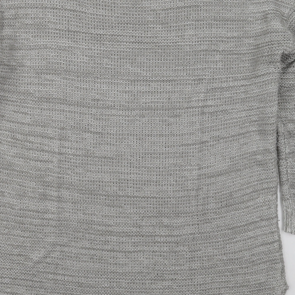 Papaya Womens Grey Crew Neck  Acrylic Pullover Jumper Size M
