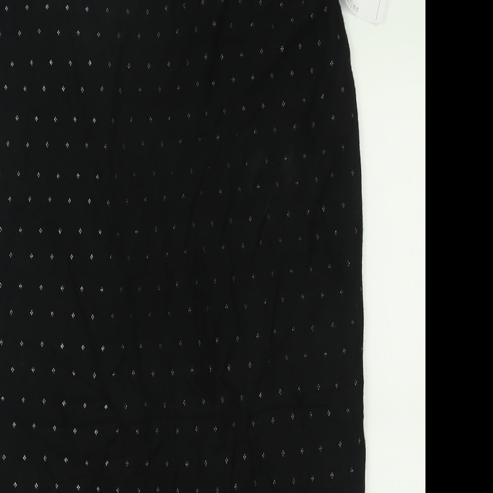 Max Studio Womens Black Geometric Viscose A-Line Skirt Size 14