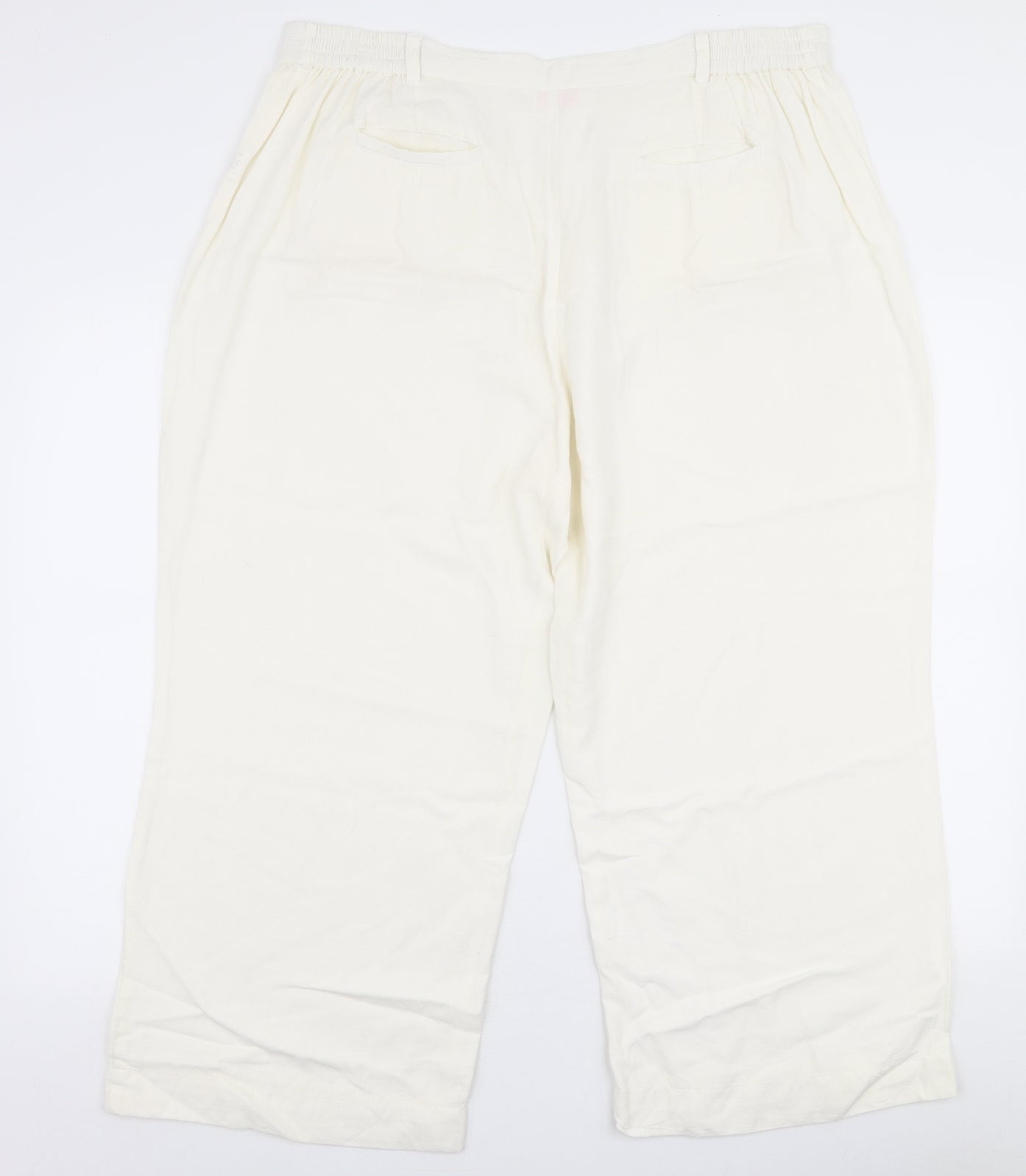 Casual Comfort Womens White  Viscose Trousers  Size 20 L24 in Regular Zip