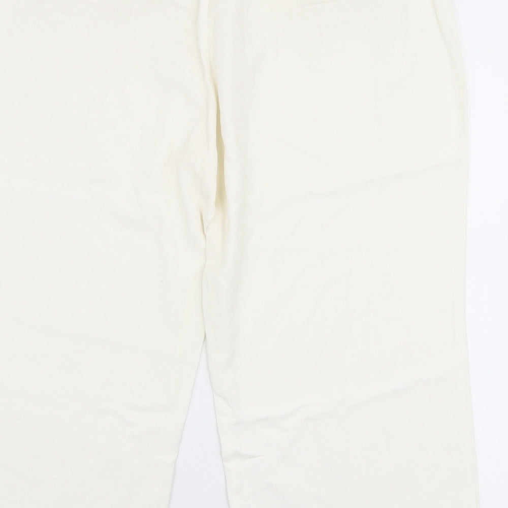 Casual Comfort Womens White  Viscose Trousers  Size 20 L24 in Regular Zip
