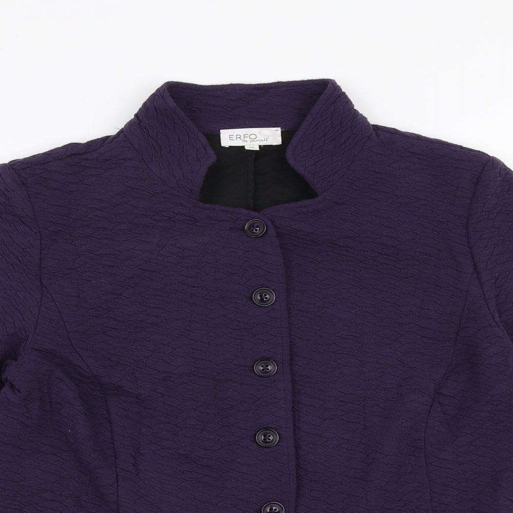 ERFO Womens Purple   Jacket Blazer Size 8  Button