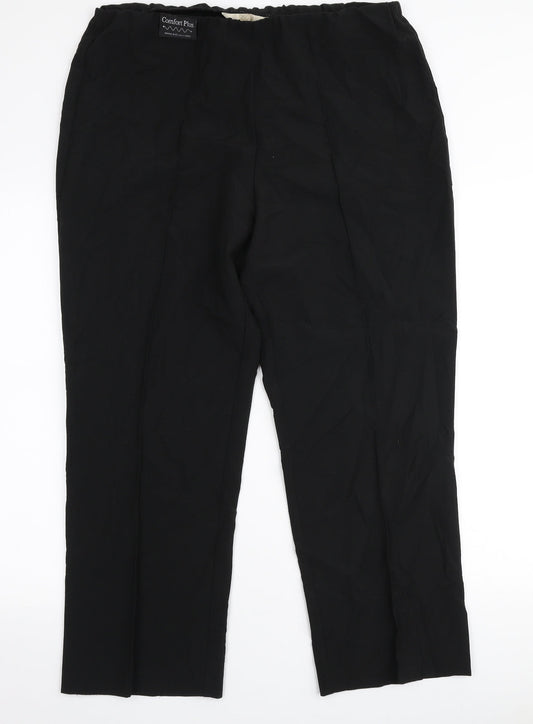 Vida Vi Womens Black  Polyester Trousers  Size 16 L27 in Regular