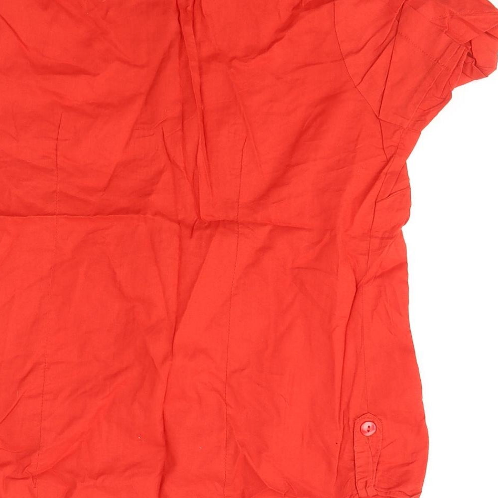 H&M Womens Red  Cotton Basic T-Shirt Size 10 Round Neck