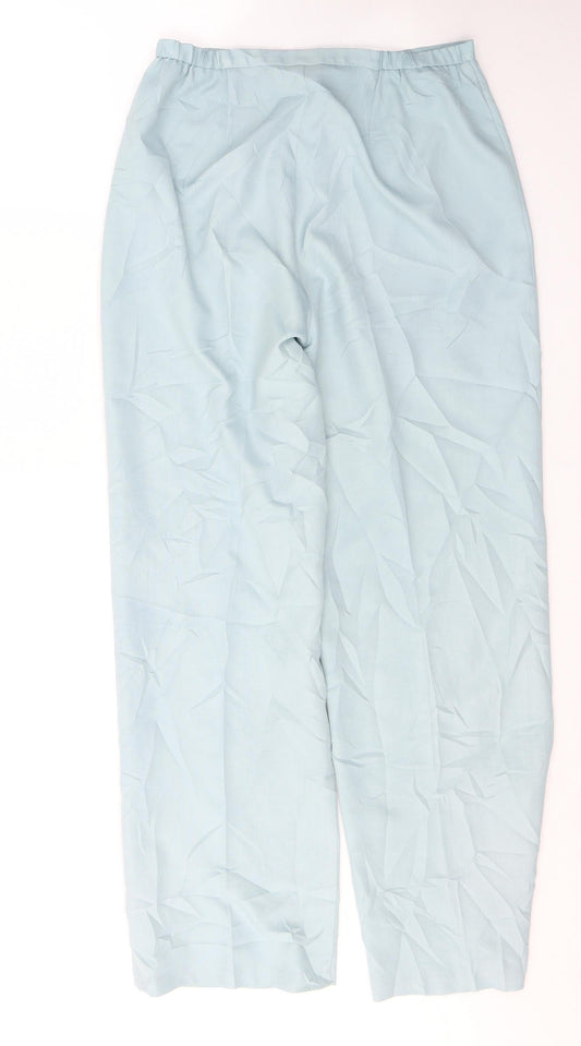 Plus Collection Womens Blue  Polyester Trousers  Size 12 L29 in Regular Buckle