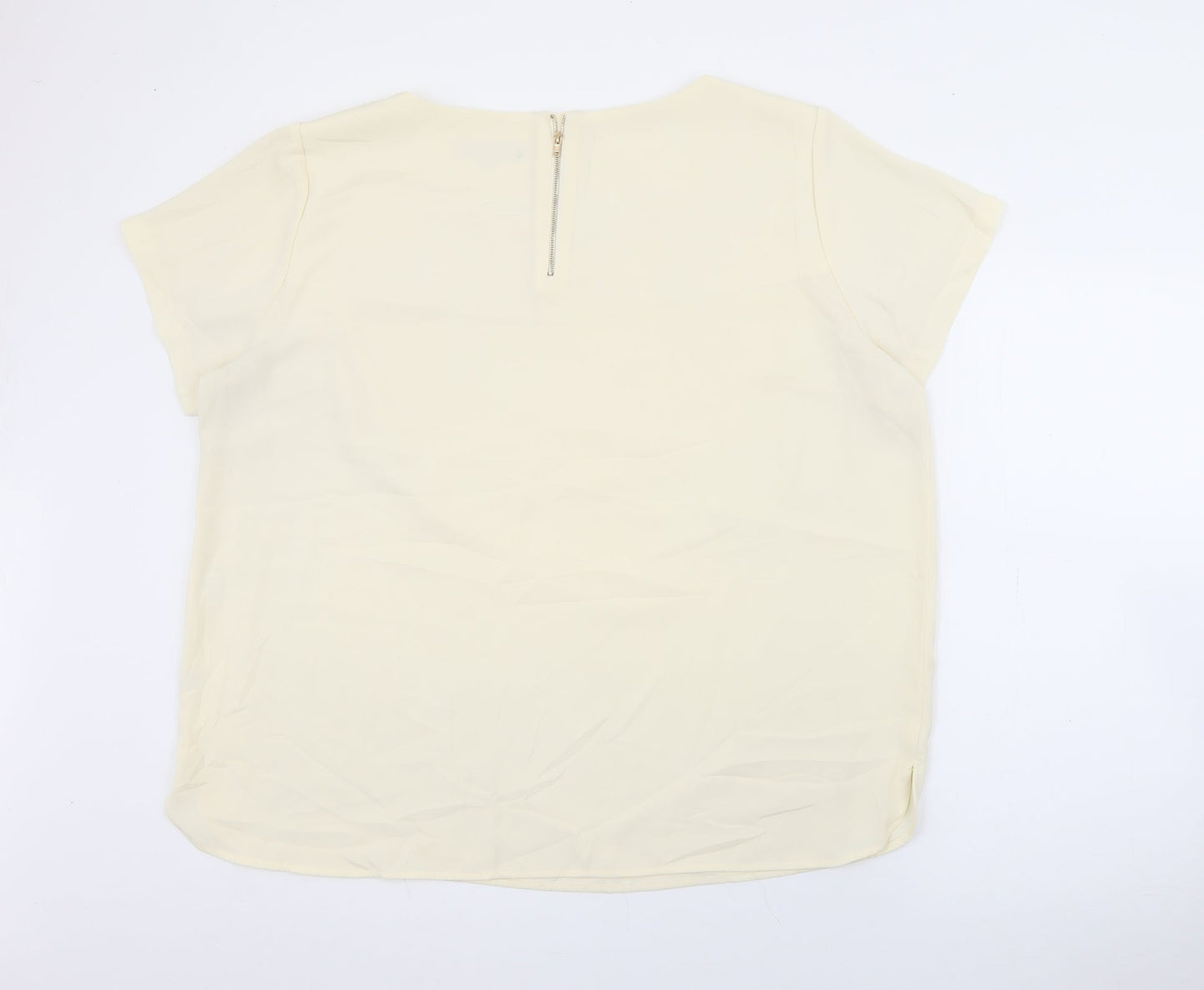incorporate wear Womens Ivory  Polyester Tunic T-Shirt Size 22 Round Neck
