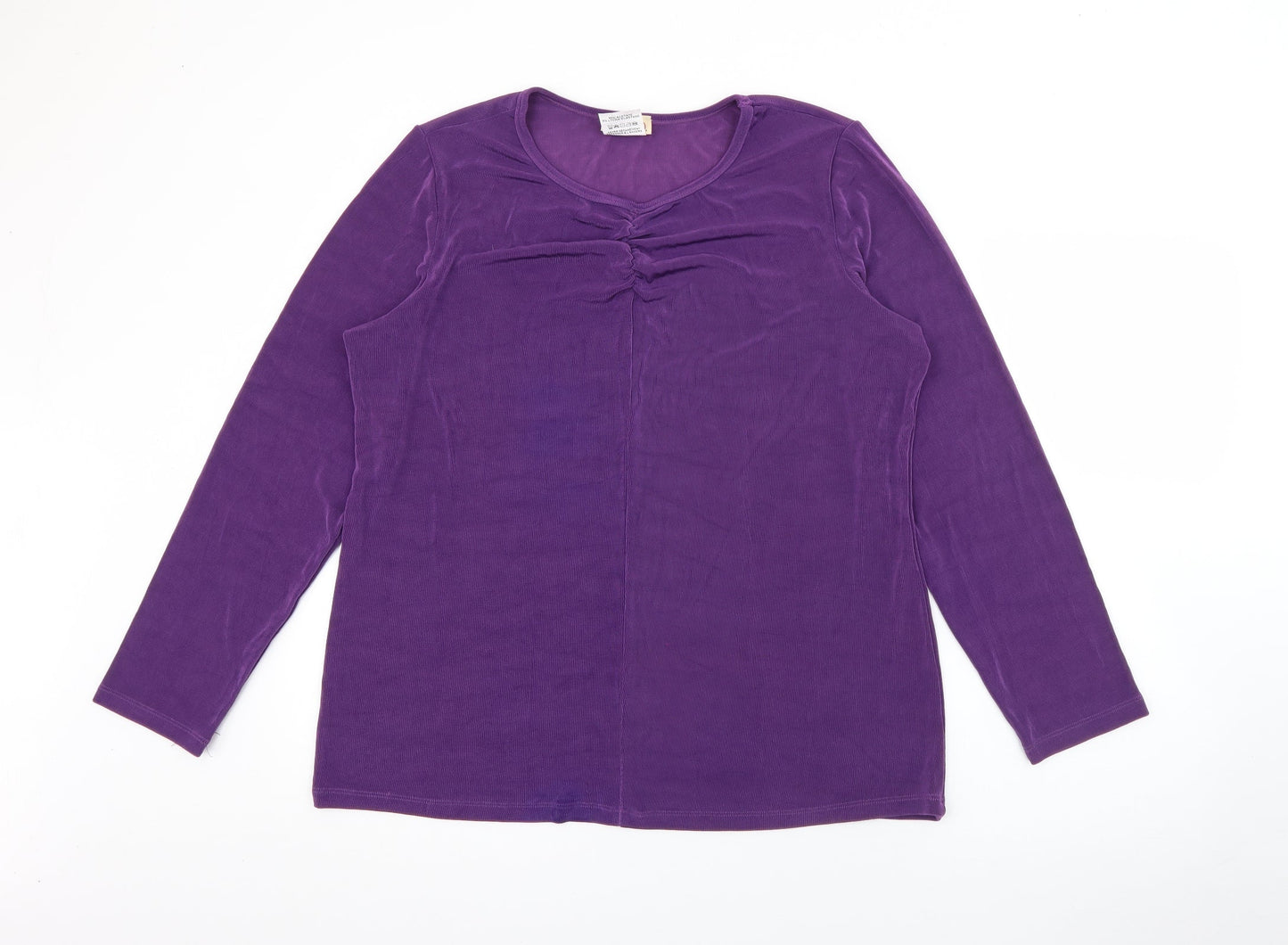 d&co Womens Purple Crew Neck  Acetate Pullover Jumper Size 2XL