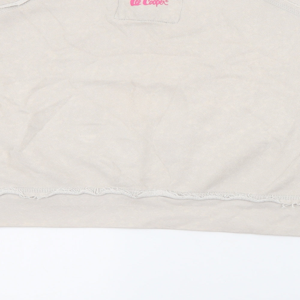 Lee Cooper Womens Ivory Crew Neck  Cotton Pullover Jumper Size 14