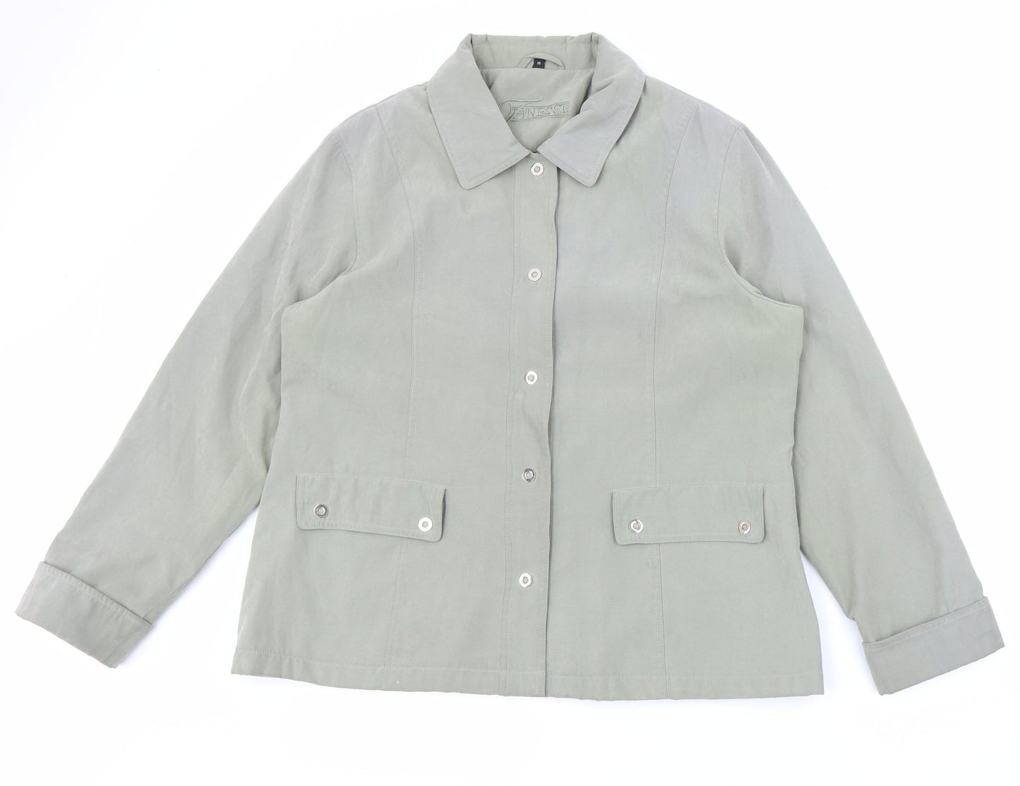 Finesse Womens Green   Jacket  Size 18  Snap