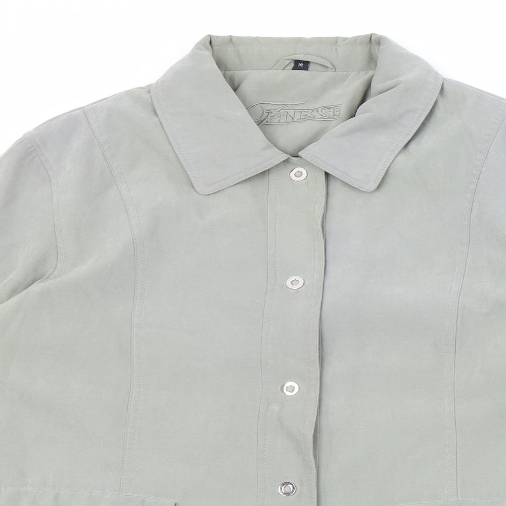 Finesse Womens Green   Jacket  Size 18  Snap