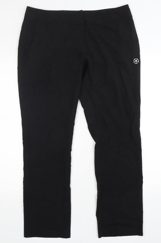 Turtex Womens Black  Polyester Trousers  Size 32 in L30 in Regular Hook & Eye