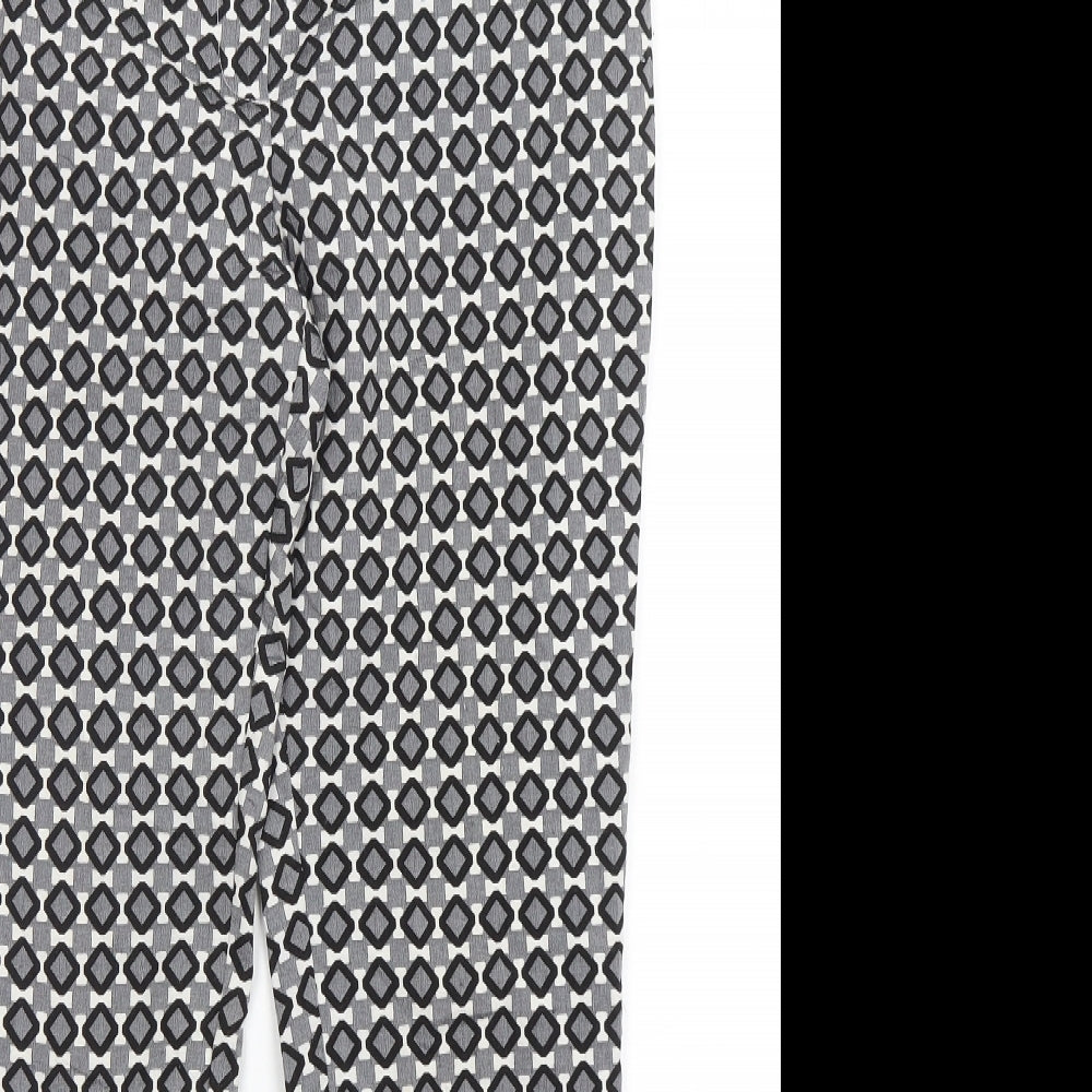 Jake's Womens Multicoloured Geometric Polyester Trousers  Size 8 L29 in Regular