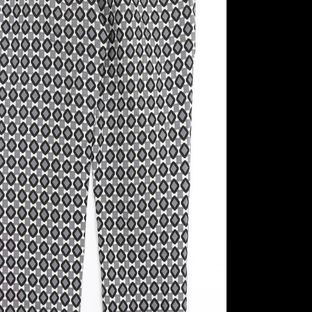 Jake's Womens Multicoloured Geometric Polyester Trousers  Size 8 L29 in Regular