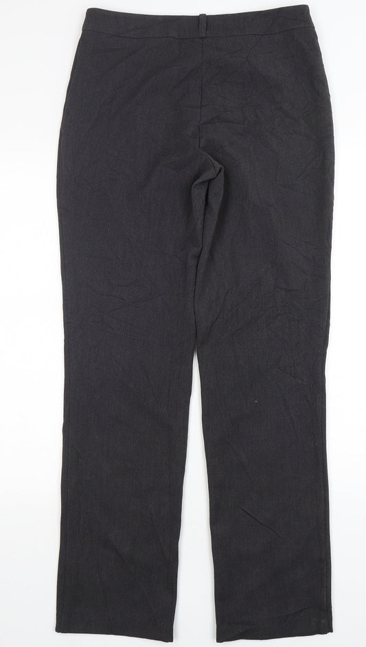 Contempo Womens Grey  Polyester Trousers  Size 8 L31 in Regular Button
