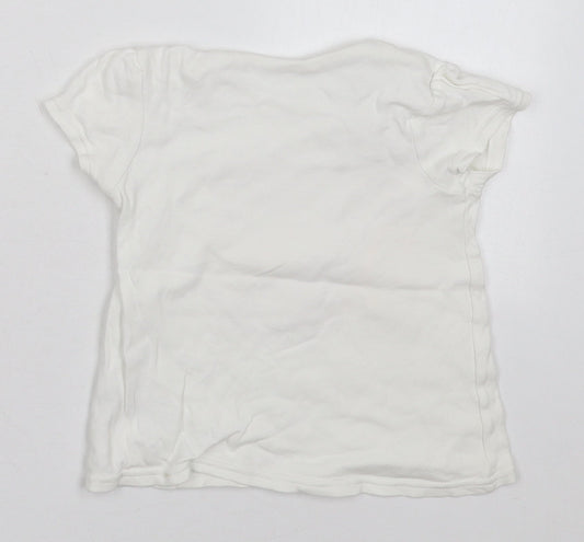 George Girls White  Cotton Basic T-Shirt Size 18-24 Months Crew Neck Pullover - I Love My Daddy