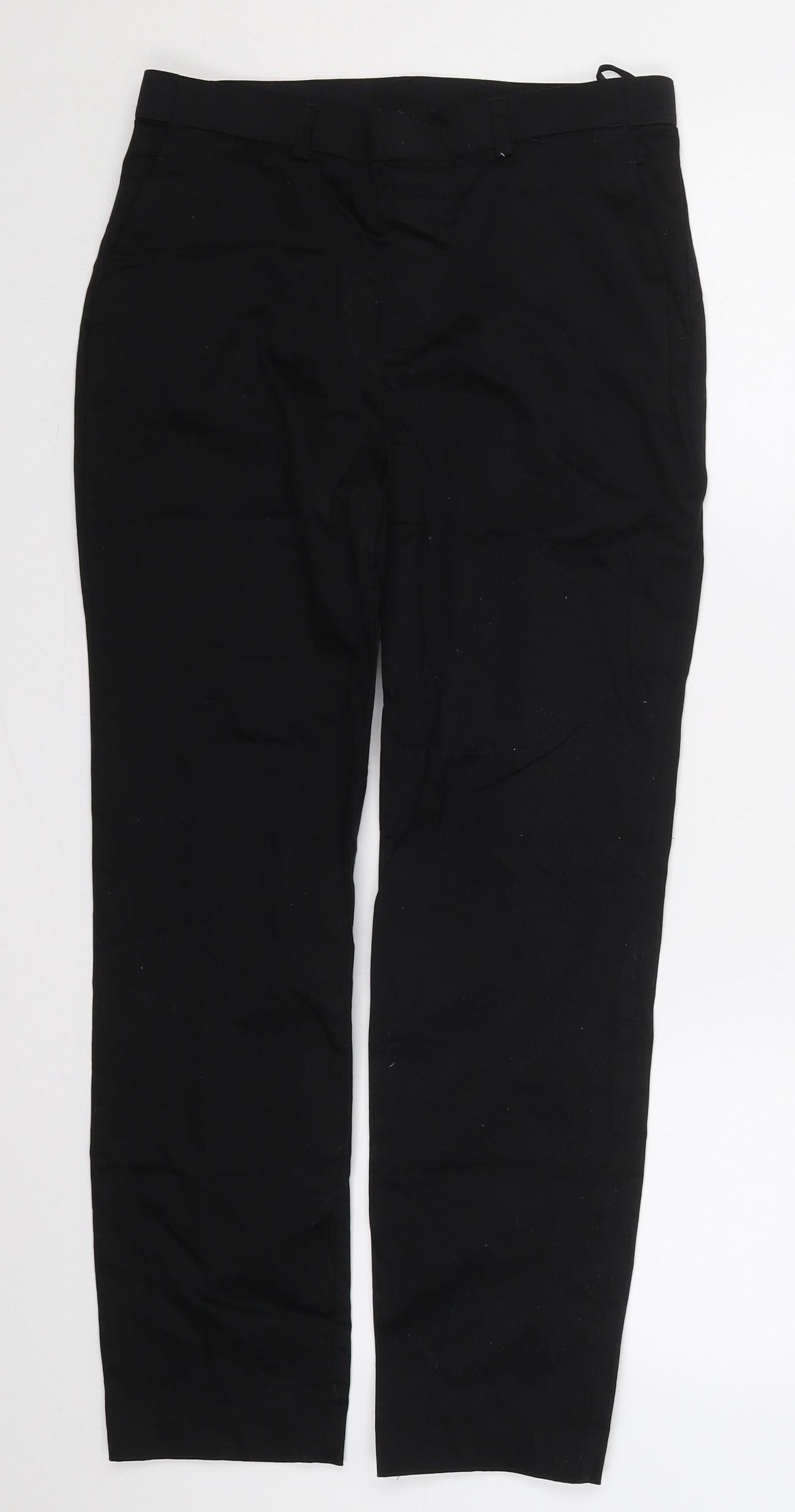 Dunnes Womens Black  Cotton Trousers  Size 10 L27 in Regular