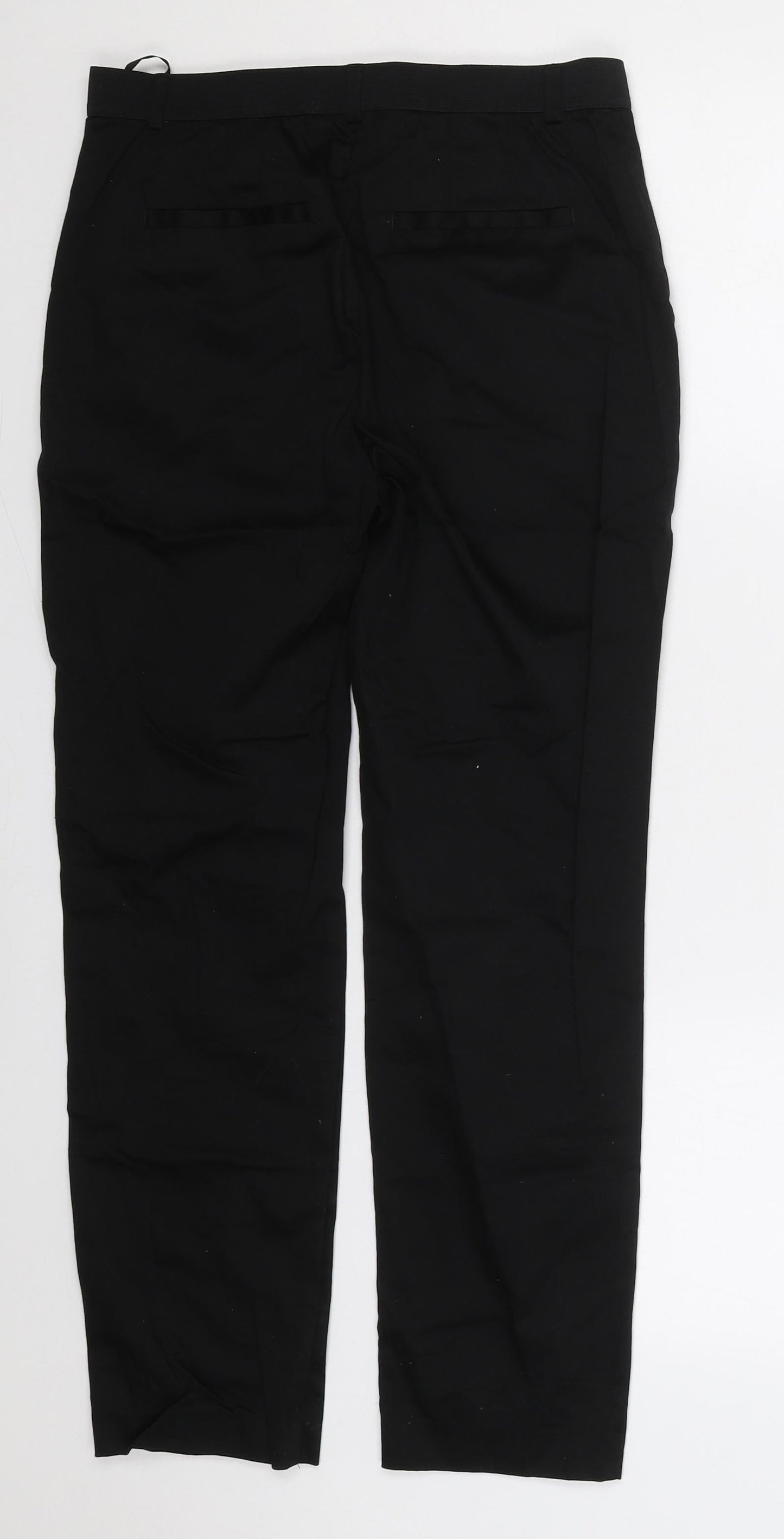 Dunnes Womens Black  Cotton Trousers  Size 10 L27 in Regular