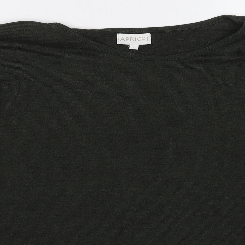 Apricot Womens Green  Viscose Basic T-Shirt Size L Boat Neck