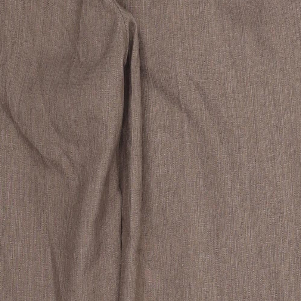 Marks and Spencer Womens Brown  Polyester Trousers  Size 12 L26 in Regular