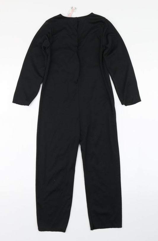 Wilko Girls Black  Polyester Jumpsuit One-Piece Size 5-6 Years  Hook & Loop - Skeleton Costume
