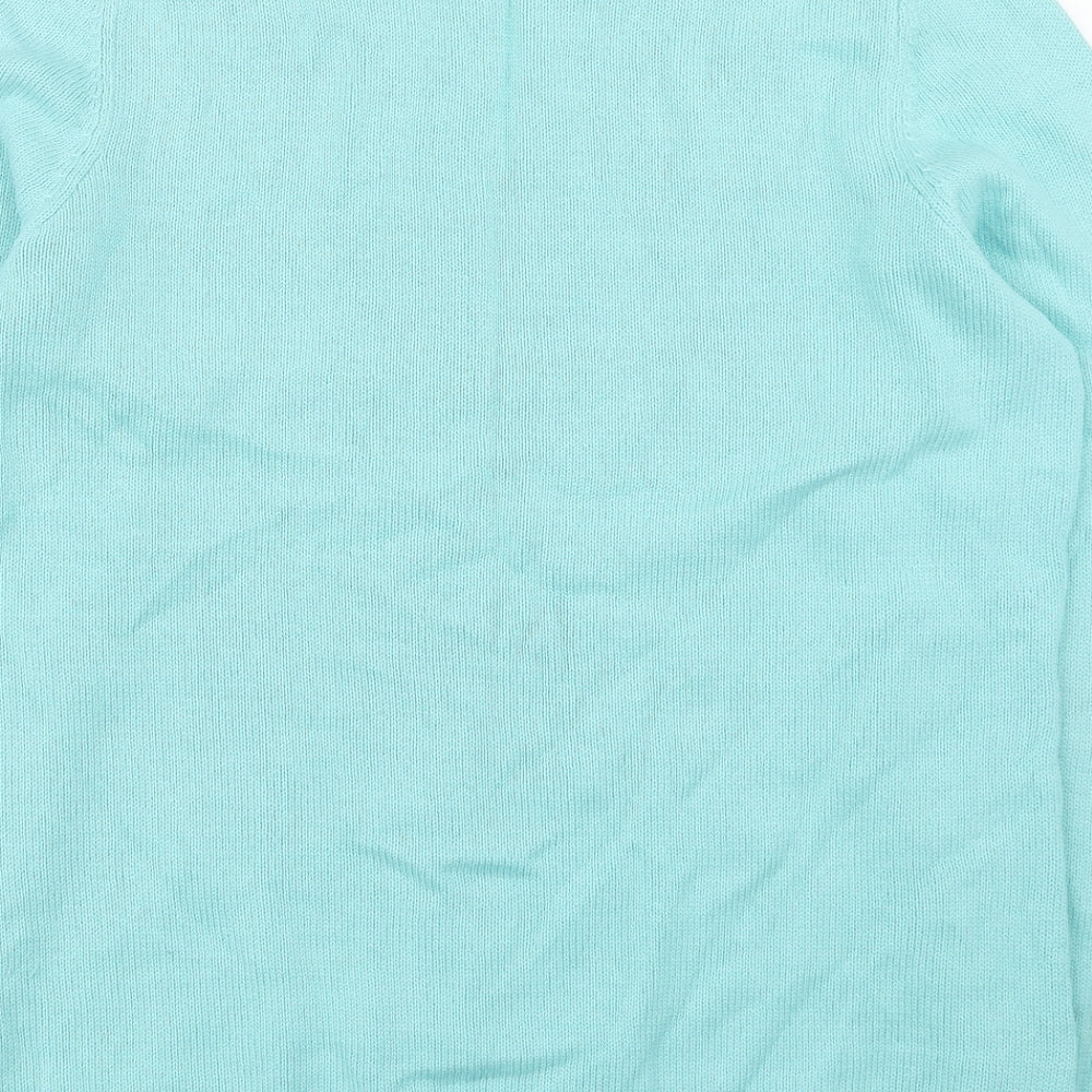Preworn Womens Blue Square Neck  Cotton Pullover Jumper Size M