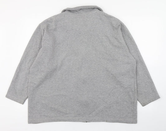 Classics Womens Grey  Cotton Full Zip Sweatshirt Size L