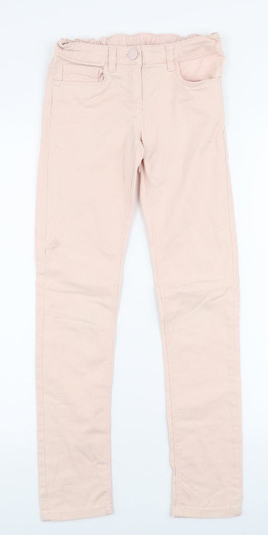 NEXT Girls Pink  Cotton Skinny Jeans Size 10 Years  Slim Zip