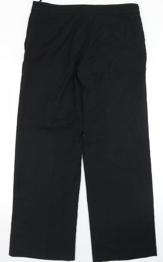 NEXT Womens Black  Polyester Dress Pants Trousers Size 12 L29 in Regular Hook & Eye