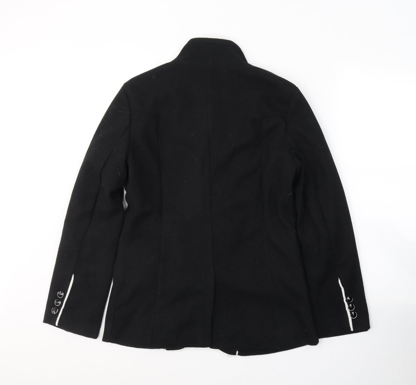Preworn Womens Black  Polyester Jacket Blazer Size M