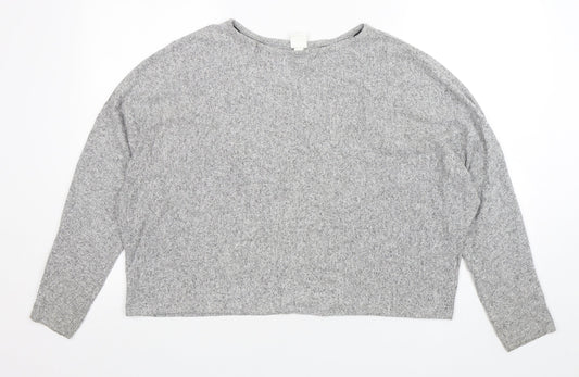 H&M Womens Grey  Polyester Pullover Sweatshirt Size M  Pullover