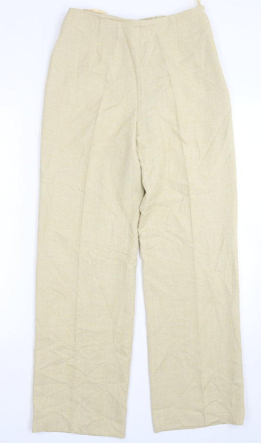 Portafina Womens Beige  Polyester Trousers  Size 10 L30 in Regular
